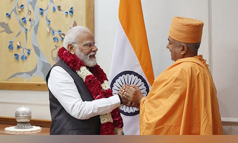Swami Brahmaviharidas thanks PM Modi for overseeing BAPS temple project in Abu Dhabi
