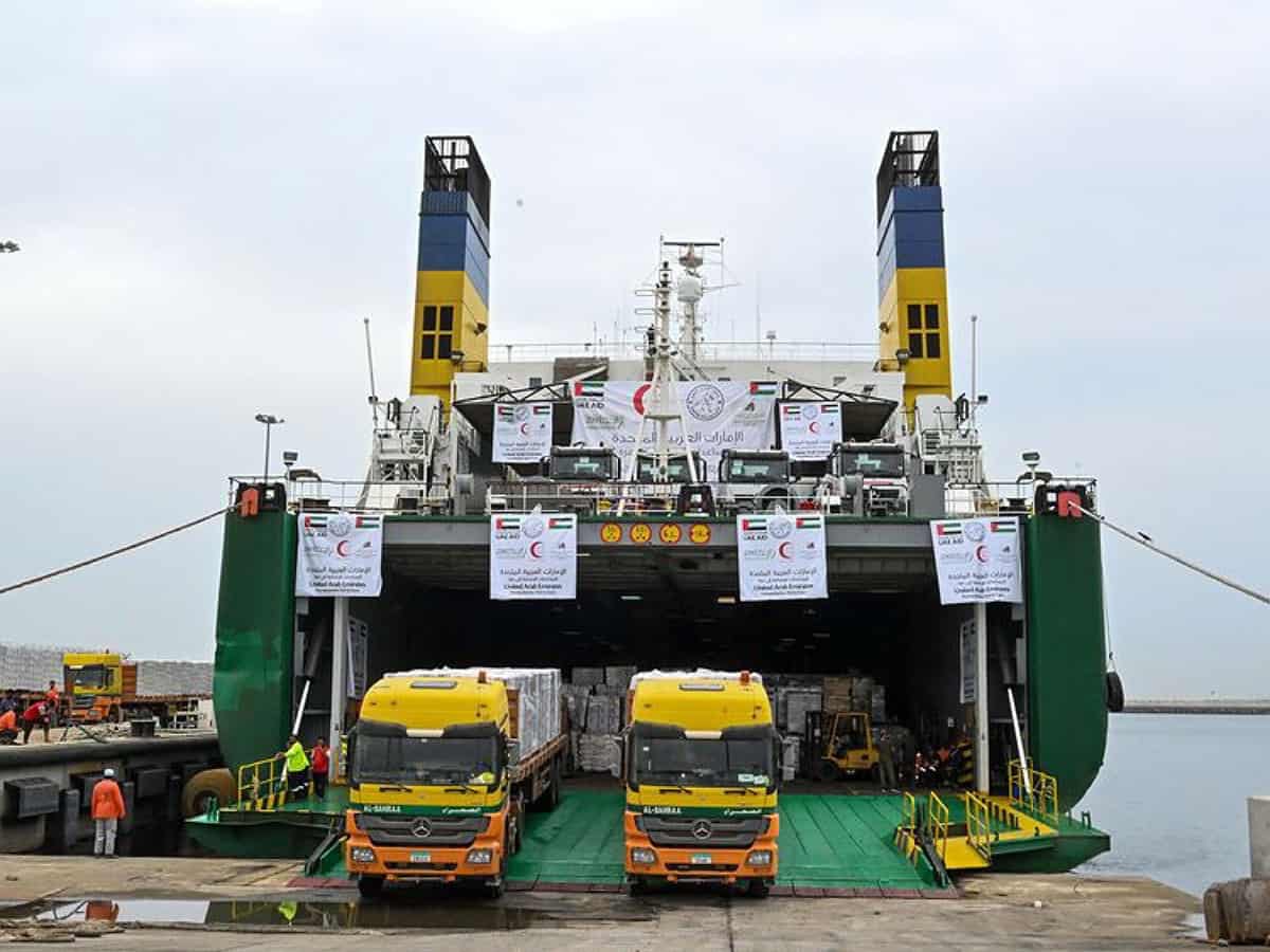 Video: Third UAE ship carrying aid for Gaza sets sail to Egypt