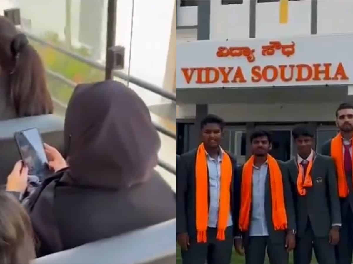 Karnataka: Student wears hijab, Hindu classmates don saffron shawls in protest