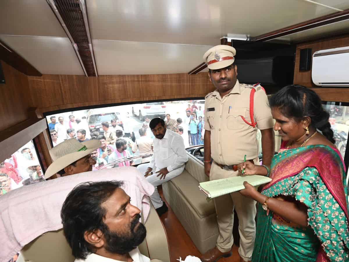 As part of MCC, police checks KCR's vehicle; BRS chief meets aggrieved farmers