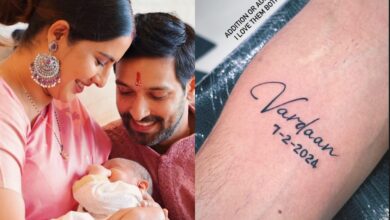 Vikrant Massey tattoos son Vardaan's name, date of birth on his arm