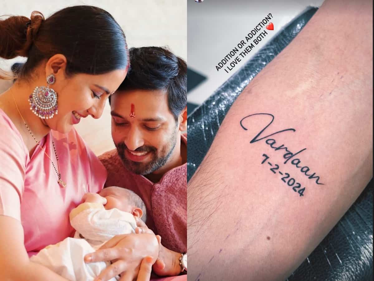 Vikrant Massey tattoos son Vardaan's name, date of birth on his arm