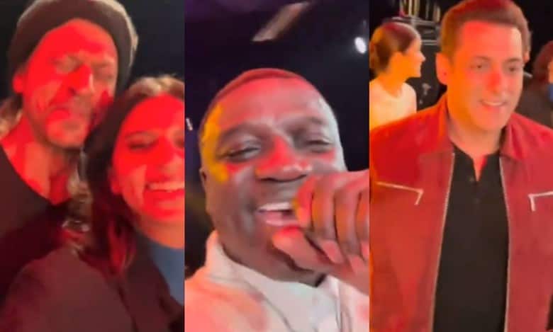 SRK grooves to 'Chammak Challo' with Akon, Salman Khan plays drums