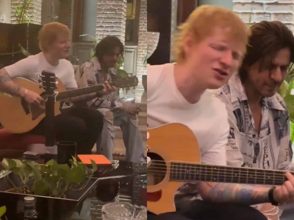 Shah Rukh Khan in awe of Ed Sheeran as he sings 'Perfect'