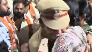 Woman ASI suspended for shaking hand, hugging BJP Hyderabad MP candidate