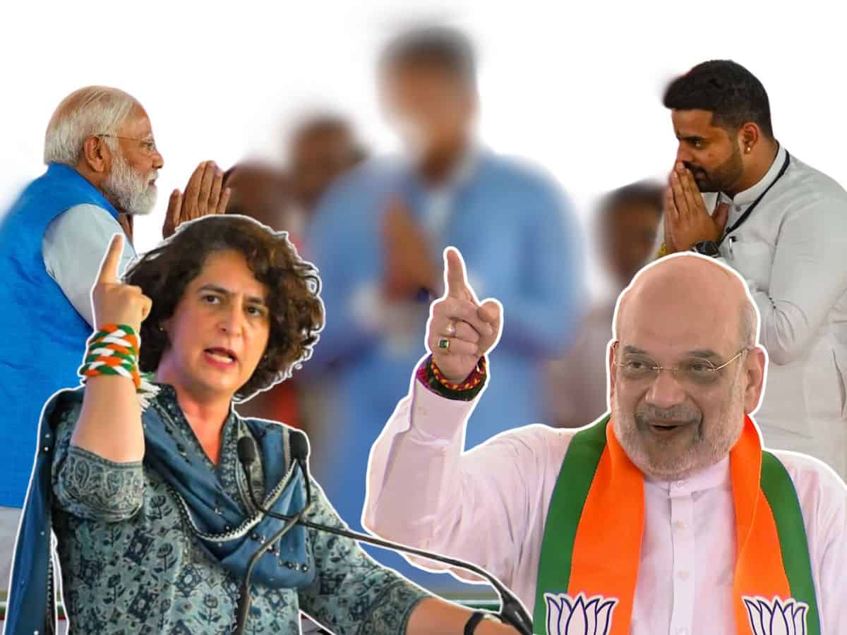 Priyanka Gandhi and Amit Shah