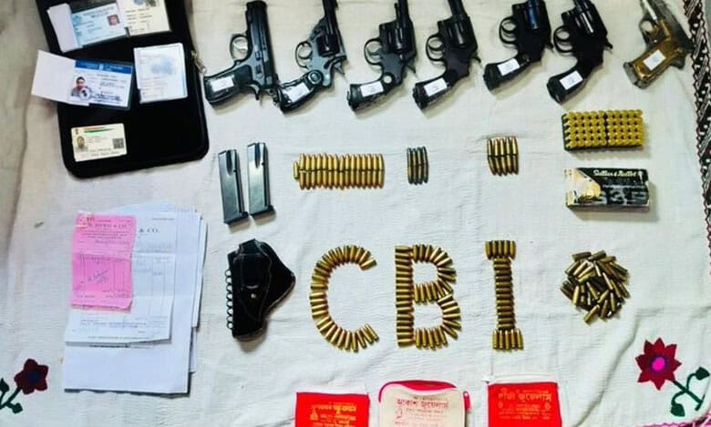 Arms including police revolver and foreign-made guns seized by CBI