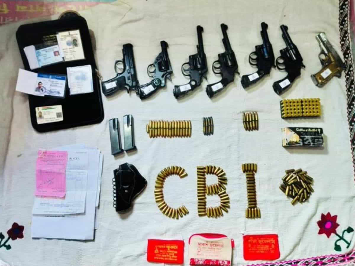 Arms including police revolver and foreign-made guns seized by CBI