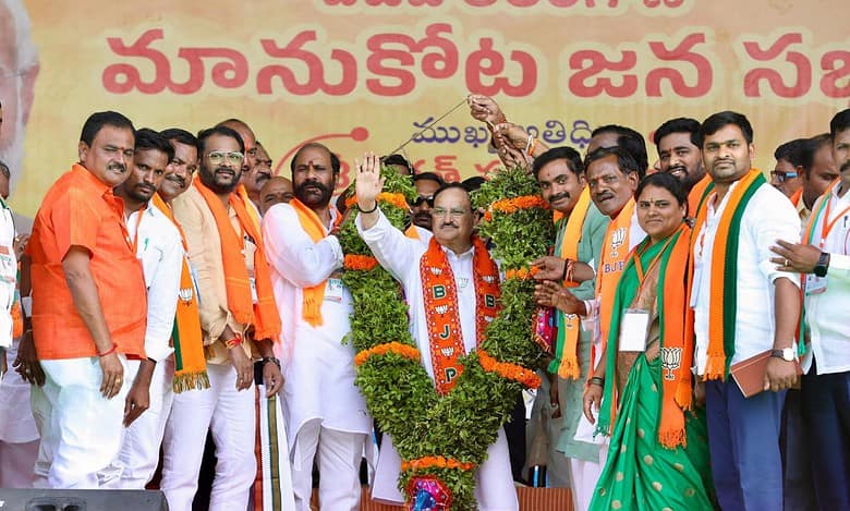 BJP national president JP Nadda in Telangana .