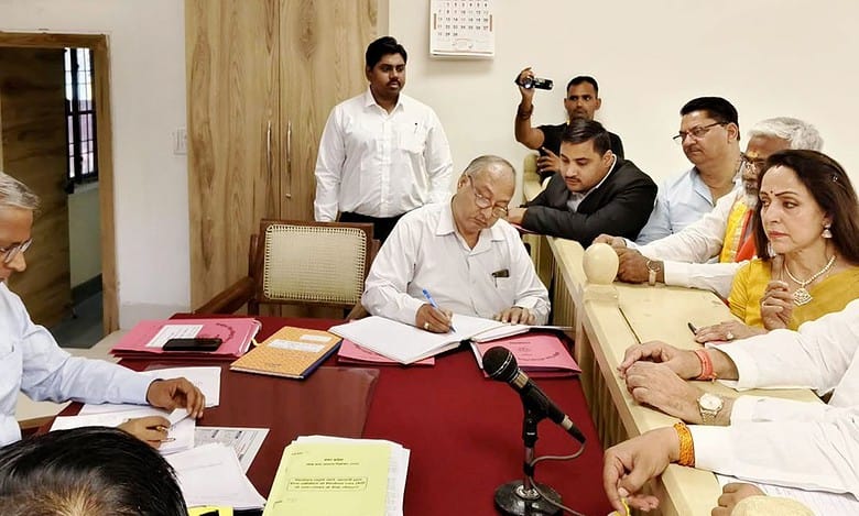 LS polls: BJP MP Hema Malini files nomination from Mathura