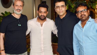 Karan Johar collaborates with team of 'Devara', shares pictures with NTR Jr