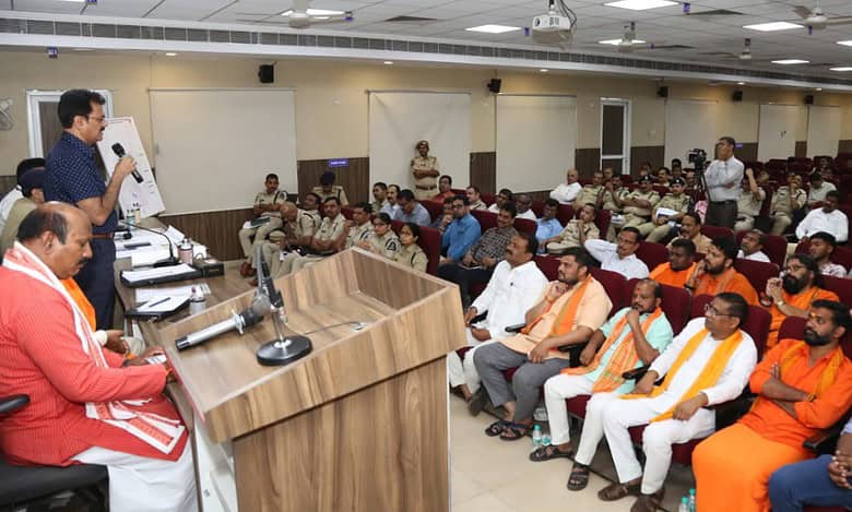 Hyderabad police commissioner inspects Hanuman Jayanthi rally route