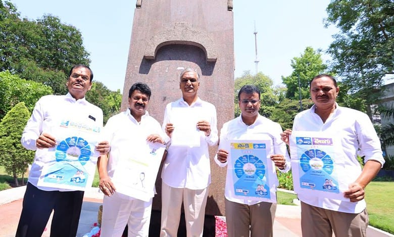 Harish Rao with his resgination at Gun Park