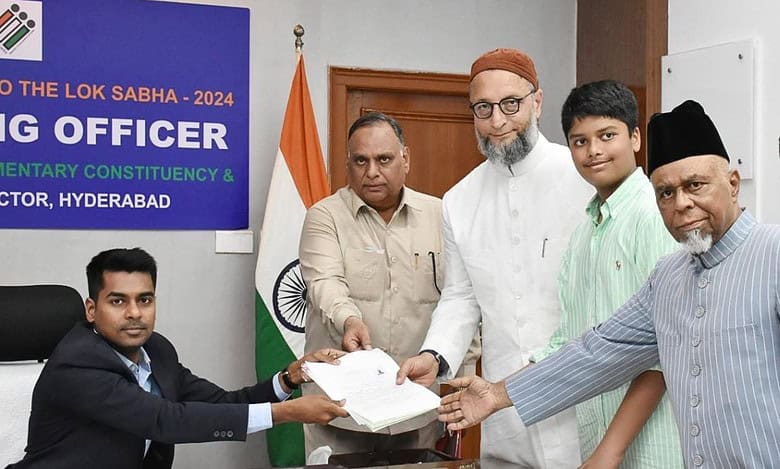 Asaduddin Owaisi files nomination for Hyderabad LS seat