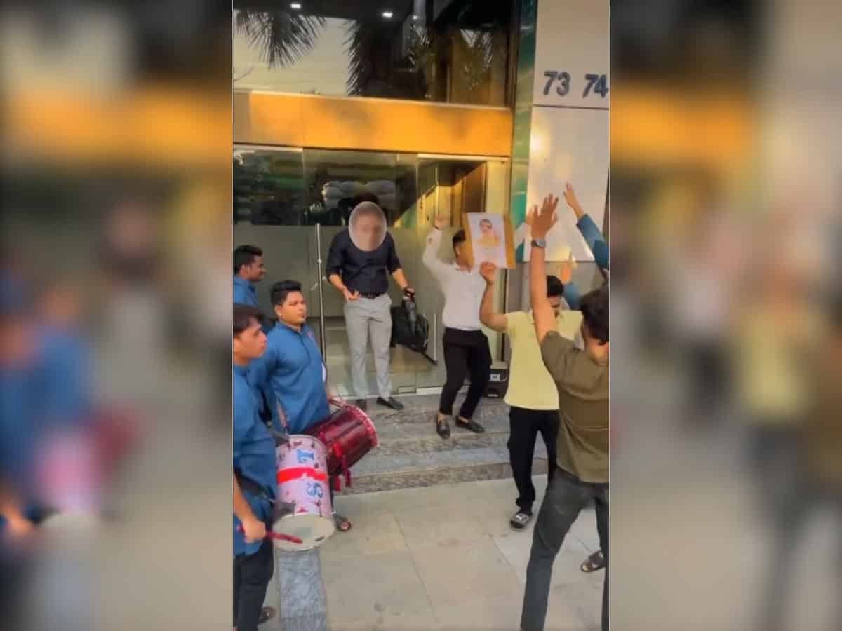 Watch: Pune man quits 'toxic' job, plays dhol in front of manager