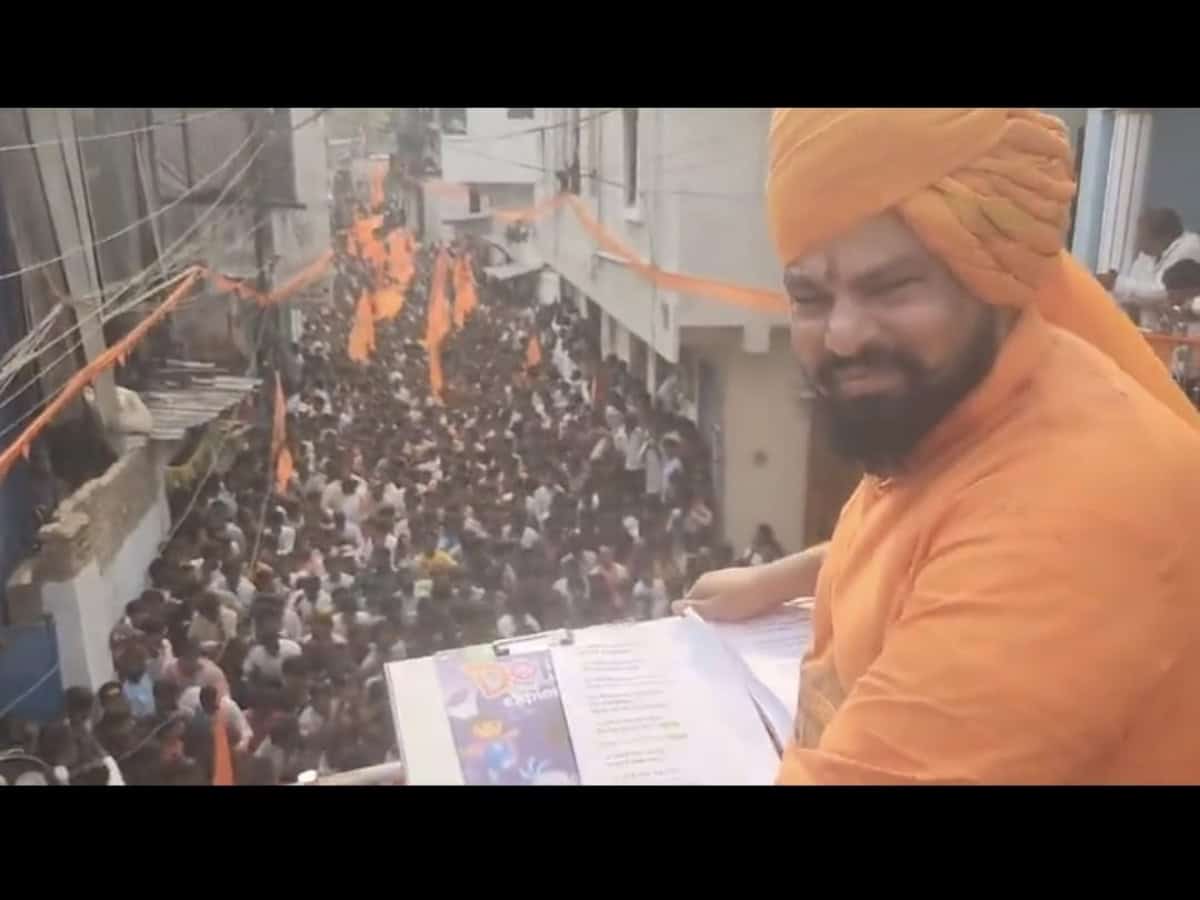 BJP MLA T Raja Singh participating in lat year's Shoba Yatra