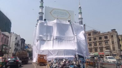 Ahead of Ram Navami procession in Hyderabad, mosque covered with cloth