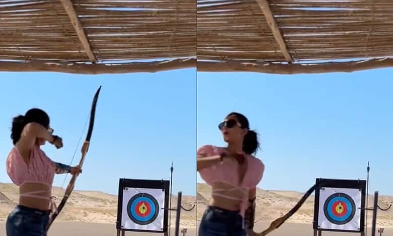 Watch: Rashmika Mandanna plays bow and arrow game, calls it 'fun day'