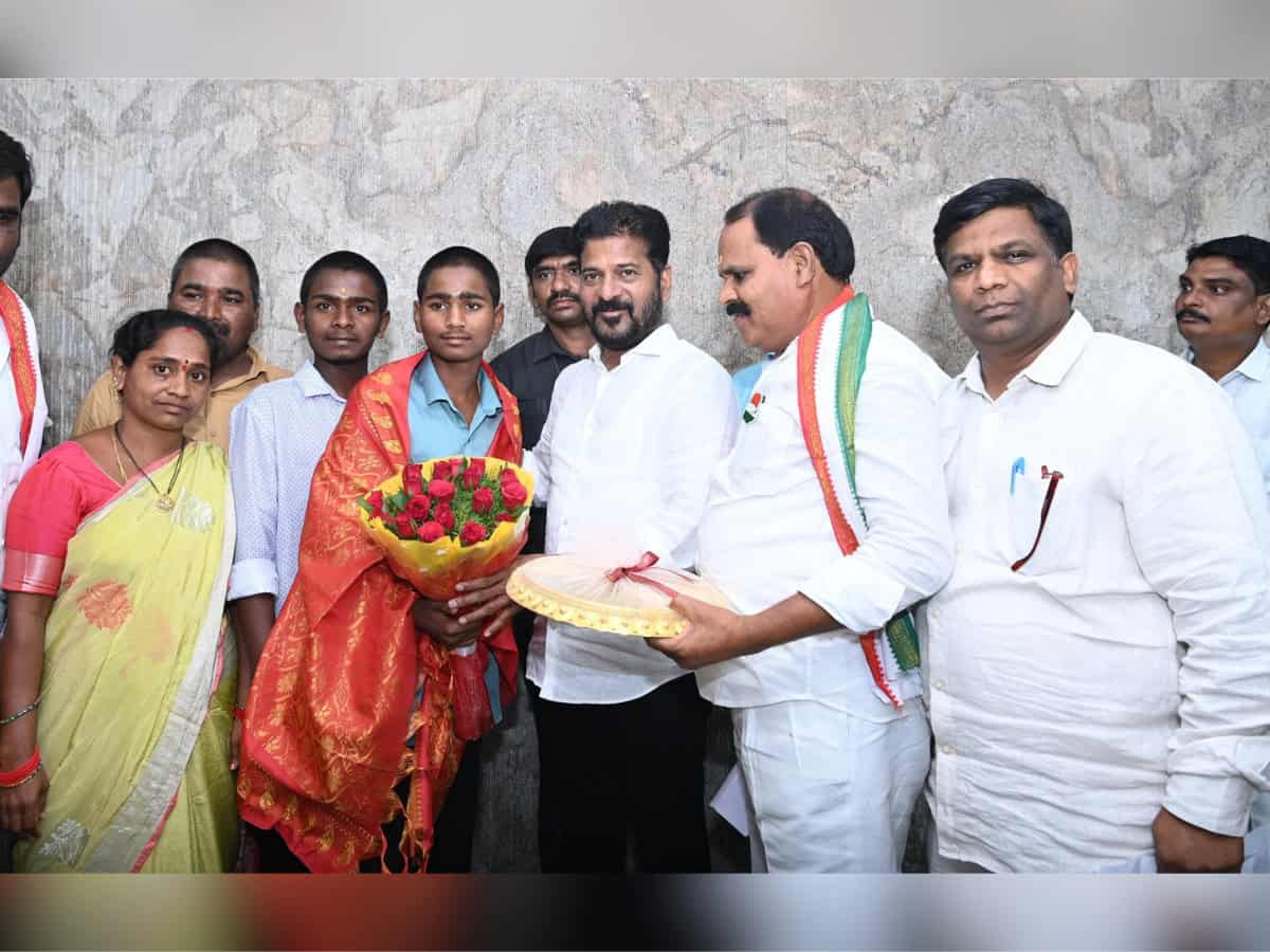 Revanth felicitates teen who saved lives in Hyderabad factory fire