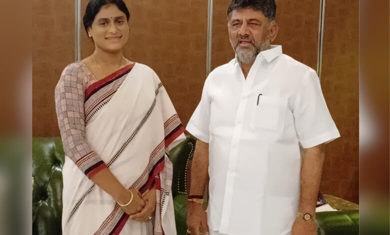YS Sharmila meets Karnataka Deputy CM Shivakumar in Bengaluru