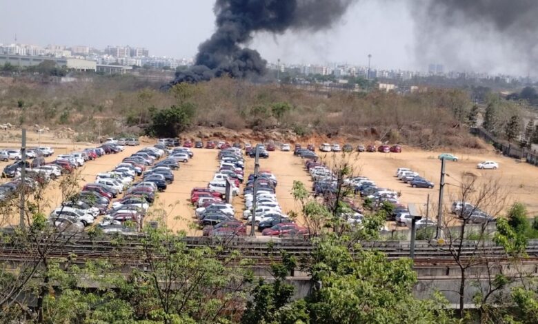 Hyderabad: Fire accident near Miyapur metro, No casualties reported