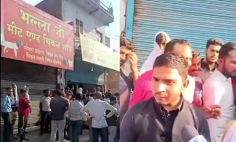 Haryana:Bajrang Dal workers shut down meat shops in Faridabad