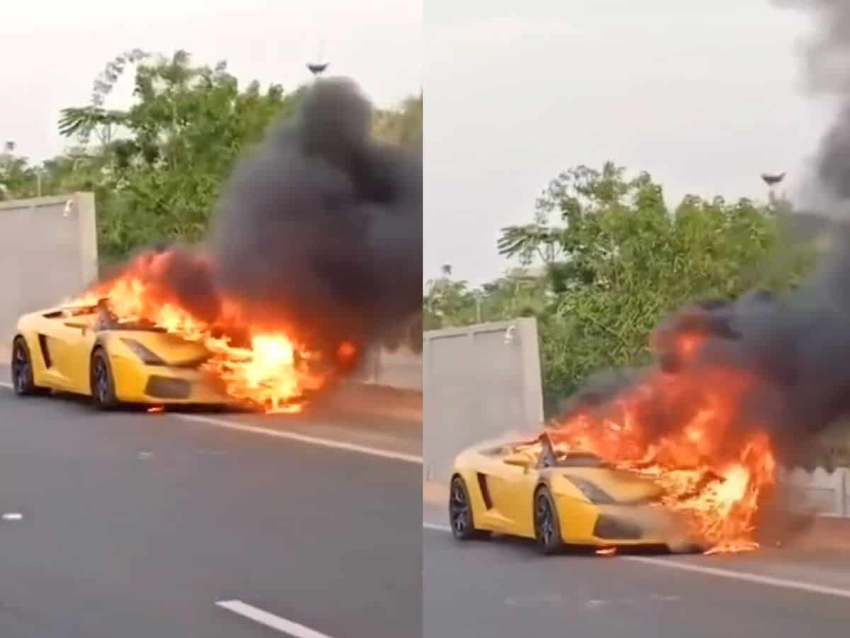 Hyderabad: Lamborghini set ablaze over money issues, Case registered