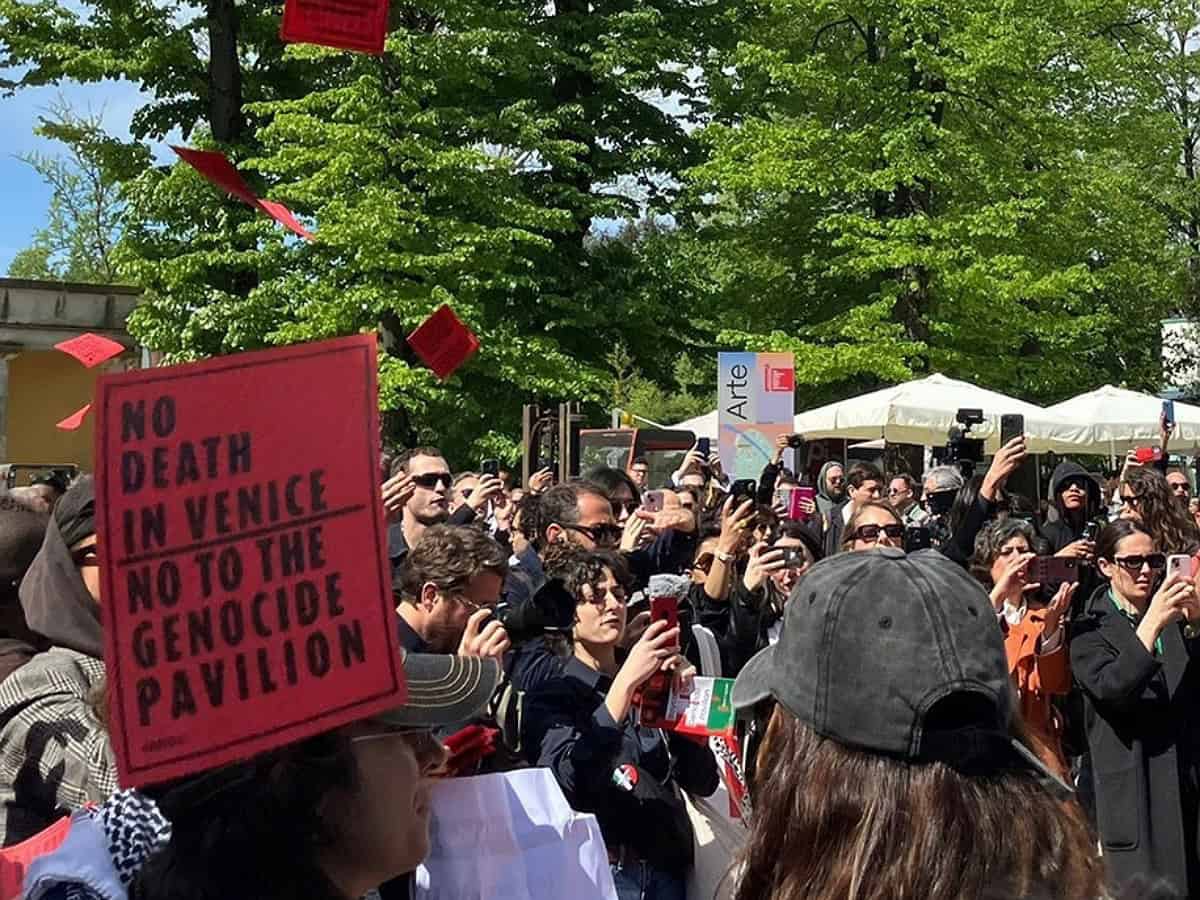 'No to the Genocide Pavilion': Pro-Palestine activist stage protest against Israel at Venice Biennale