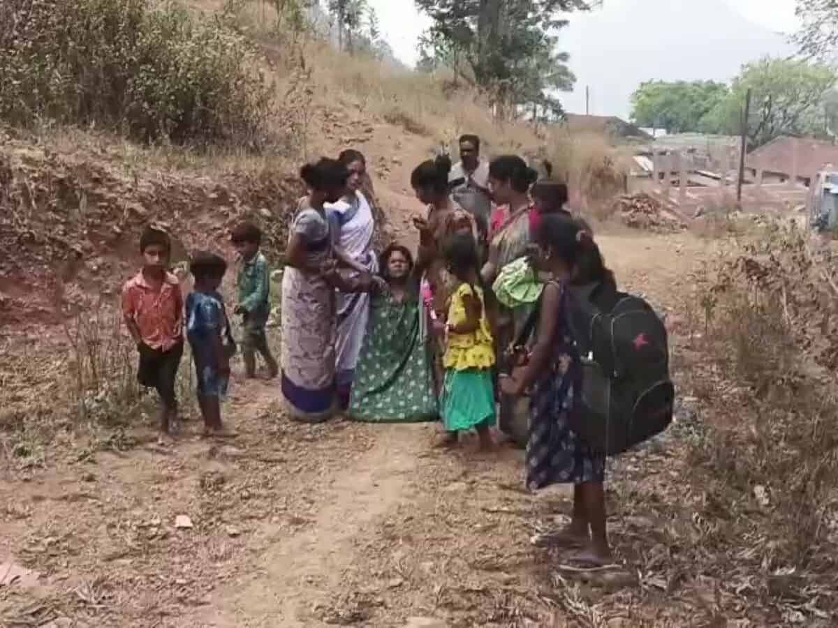 Tribal woman delivers roadside due to poor road connectivity