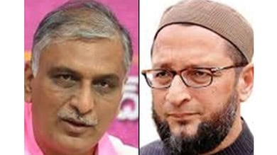 BRS Harish Rao and AIMIM President Owaisi