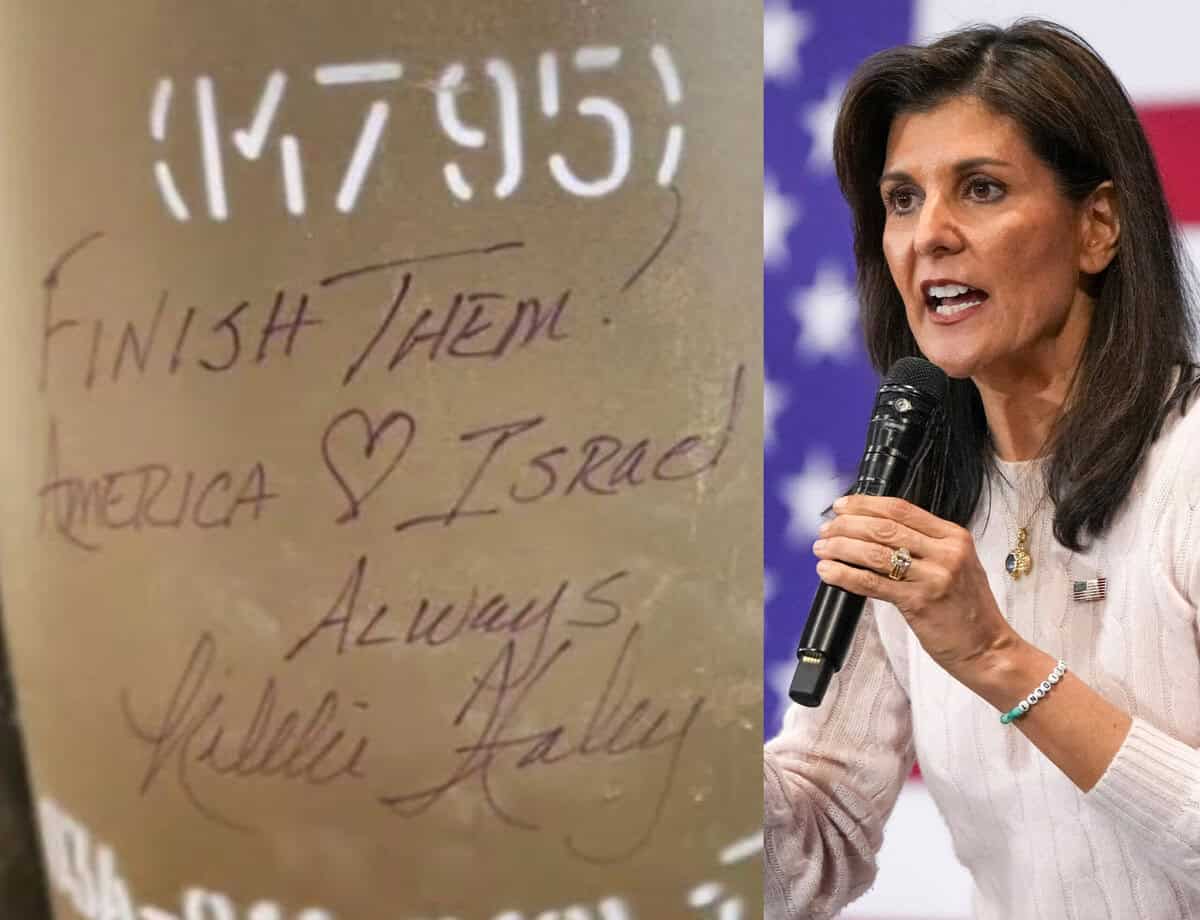 ‘Finish Them’, US Republican leader Nikki Haley writes on Israeli shell