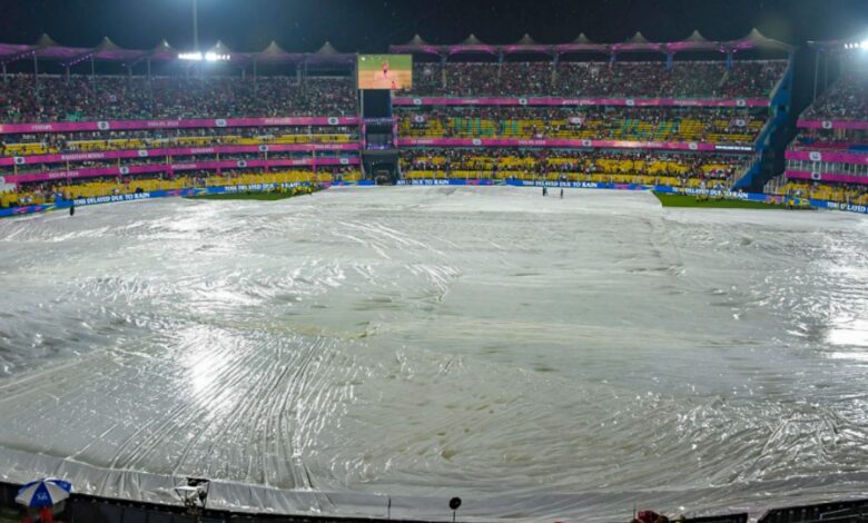 IPL 2024 T20 cricket match between RR and KKR delayed after rain