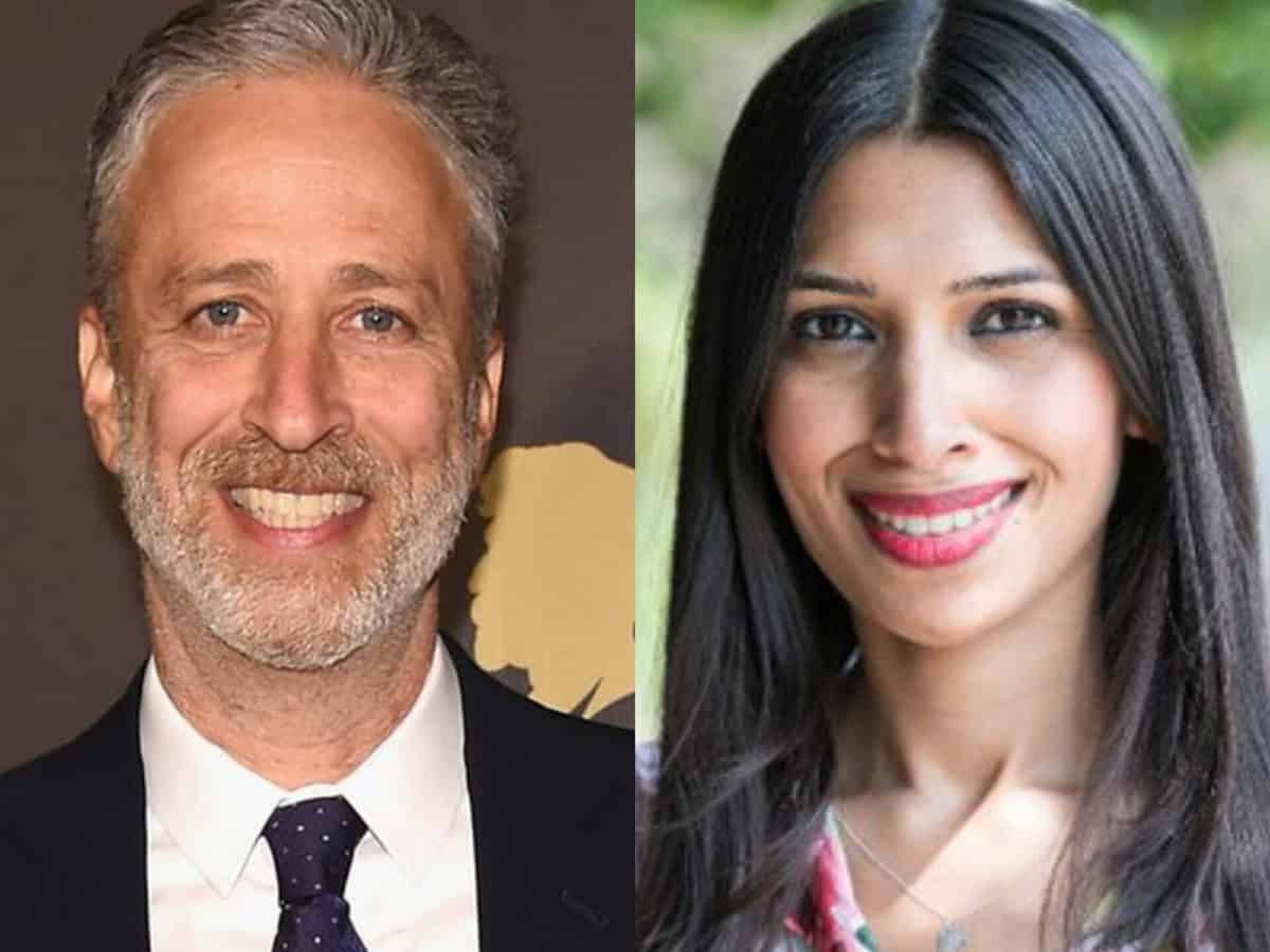 Jon Stewart reacts to news that Faiza Shaheen banned from election over liking his video