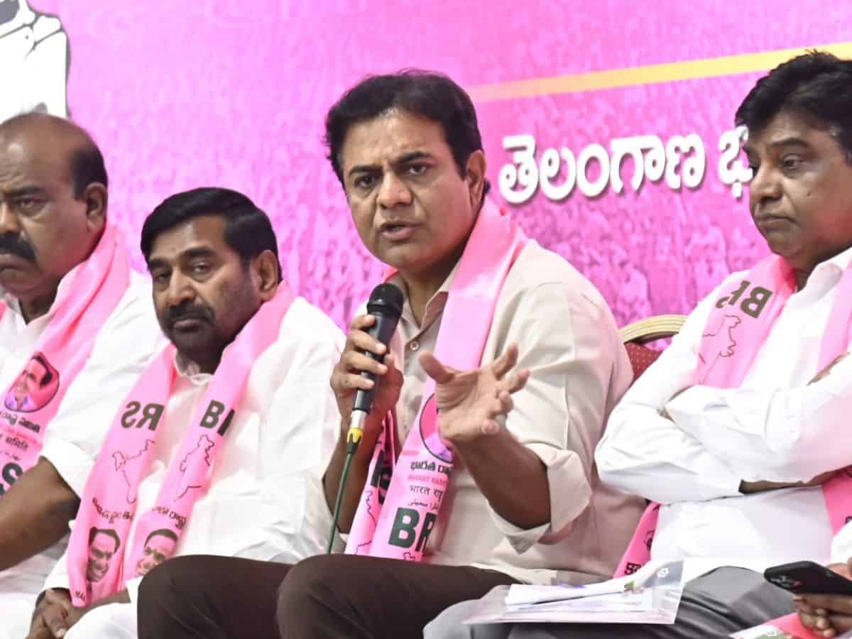 KTR targets Congress led Telangana govt on paddy procurement