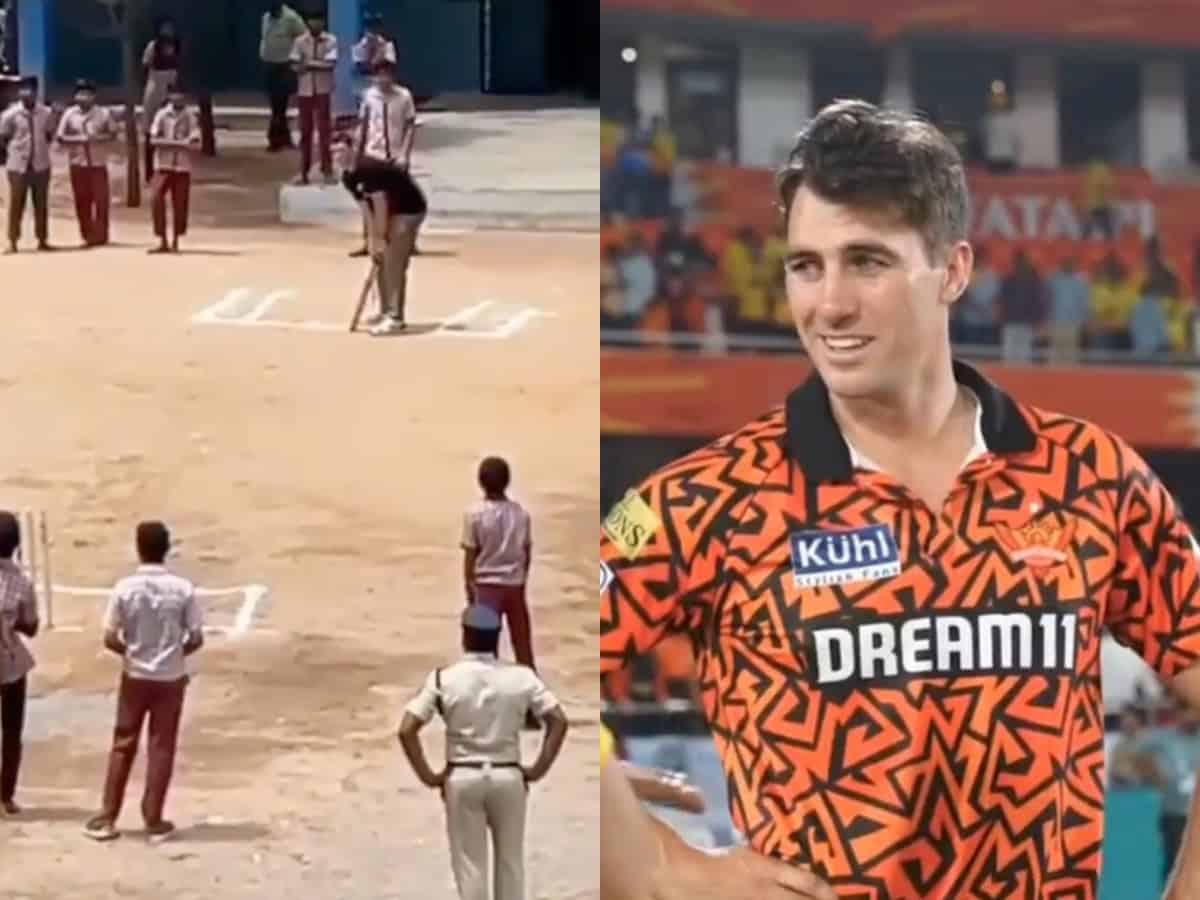 Video: Pat Cummins plays cricket with school kids in Hyderabad