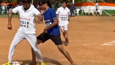 Telangana CM plays football at UoH ahead of LS polls, video viral