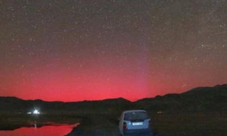 Aurora arc lights up Ladakh skies after severe solar storm