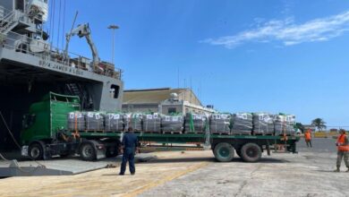 UK aid has delivered the temporary pier off Gaza.