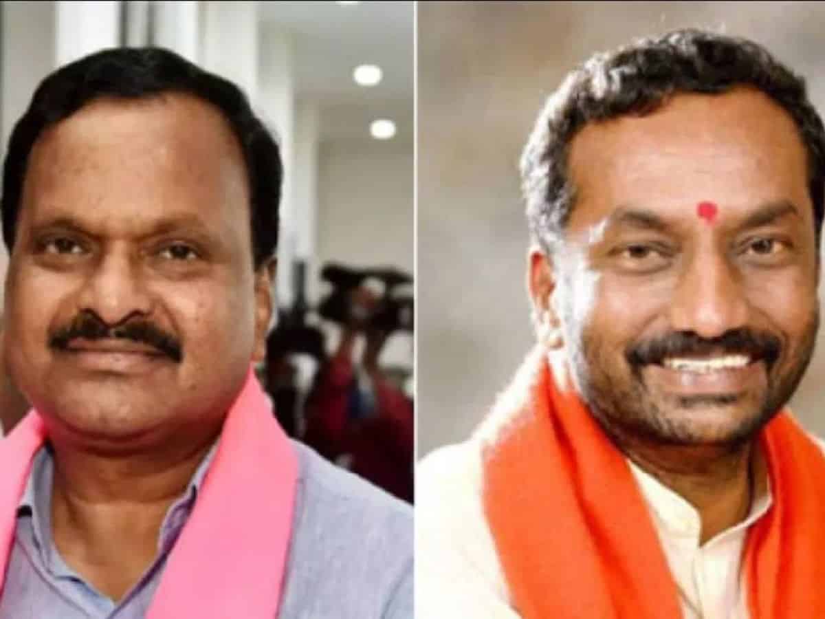 BJP Medak candidate M Raghunandan Rao lodges complaint with Chief electoral officer Vikas Raj on Friday, accusing BRS Medak candidate P Venkatrama Reddy of distributing Rs 500 per vote in the constituency.