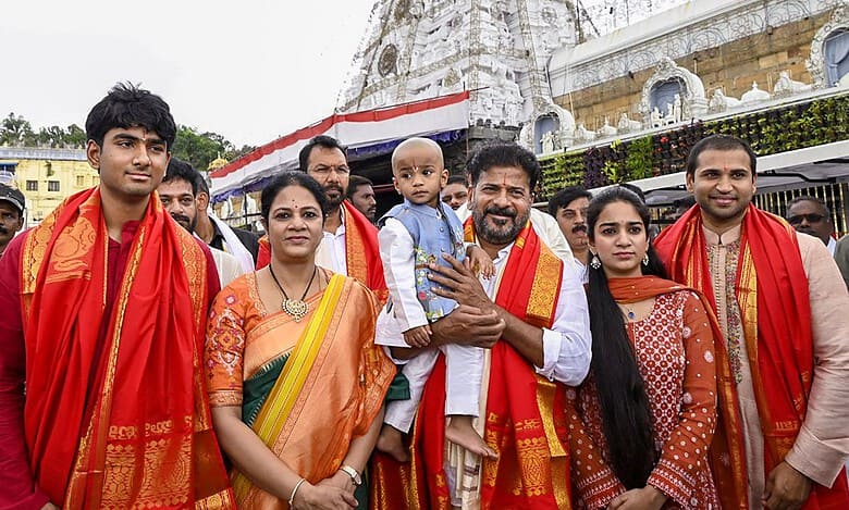 CM Revanth Reddy prays at Tirumala for cordial ties between Telugu states