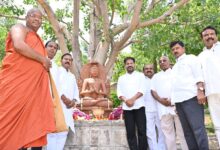 Chief Minister A Revanth Reddy participates in a programme at the Maha Buddha Vihar in Secunderabad on the occasion of Buddha Purnima celebrated on Thursday.