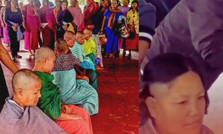 Meitei women shave heads for peace a year after Manipur ethnic violence