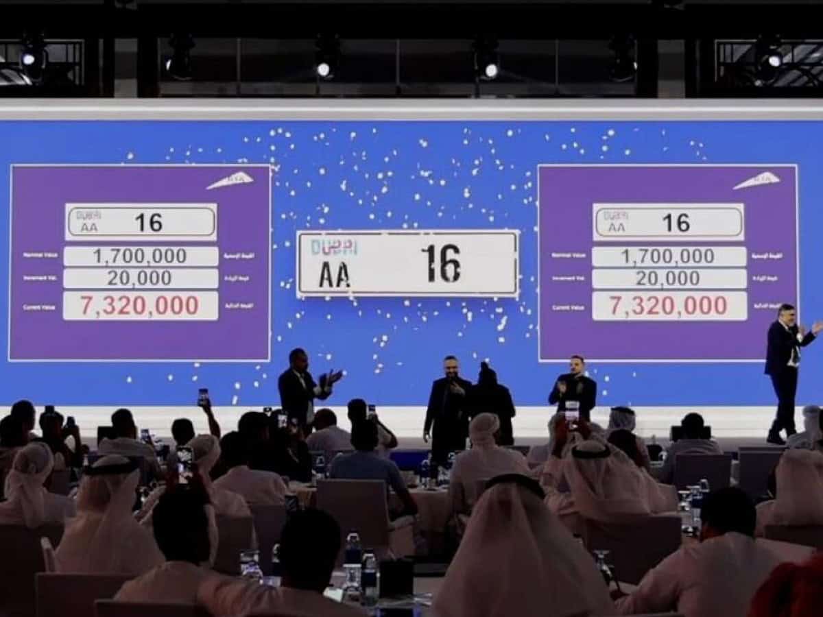 Video: Dubai vehicle number plate ‘AA 16’ auctioned for Rs 16 cr