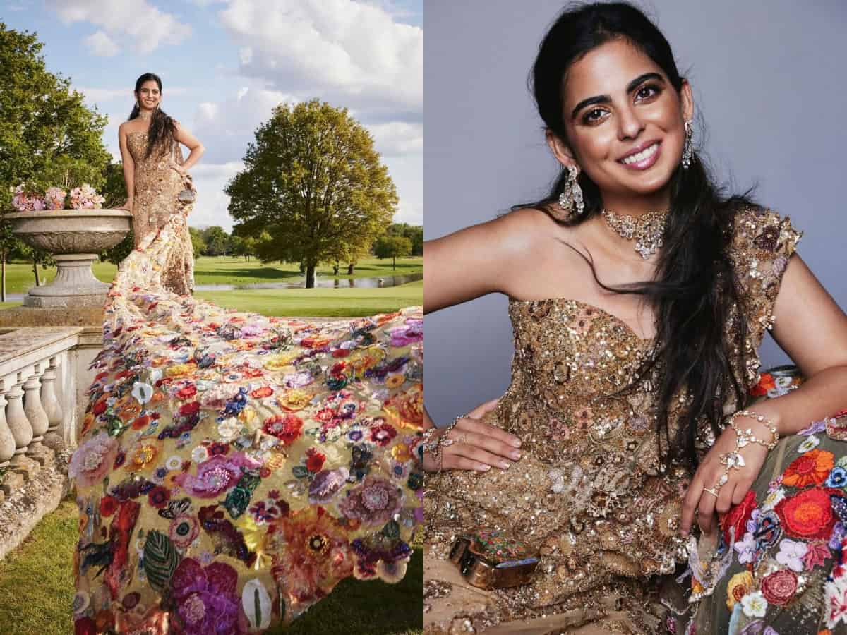 Isha Ambani adds 'floral' touch to Met Gala in Rahul Mishra's sari gown