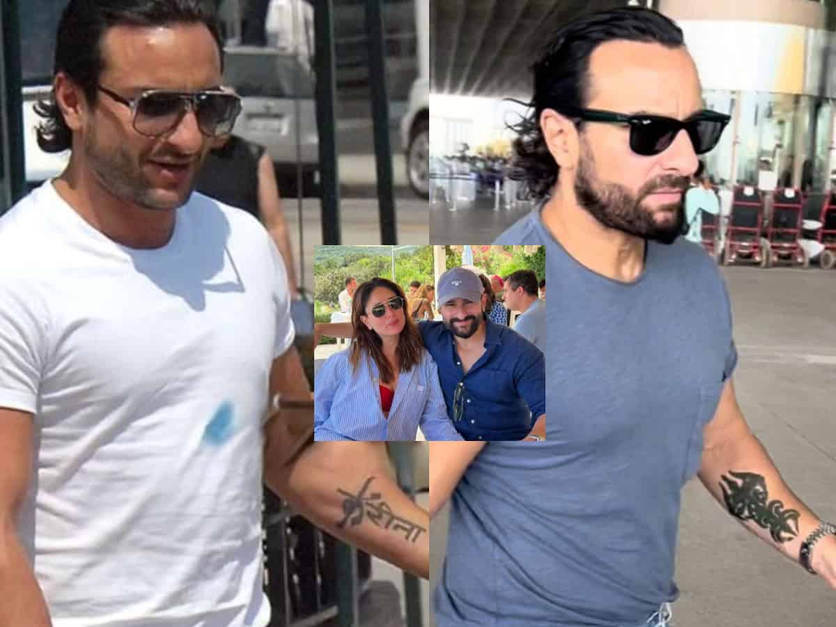 Saif Ali Khan removes Kareena's tattoo, fans say, 'Divorce loading'