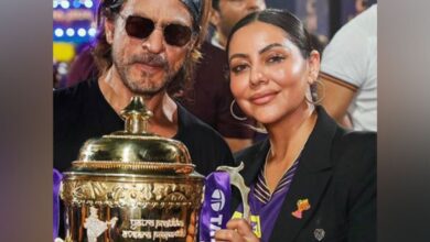 Shah Rukh Khan, Gauri pose with IPL trophy after KKR's big win