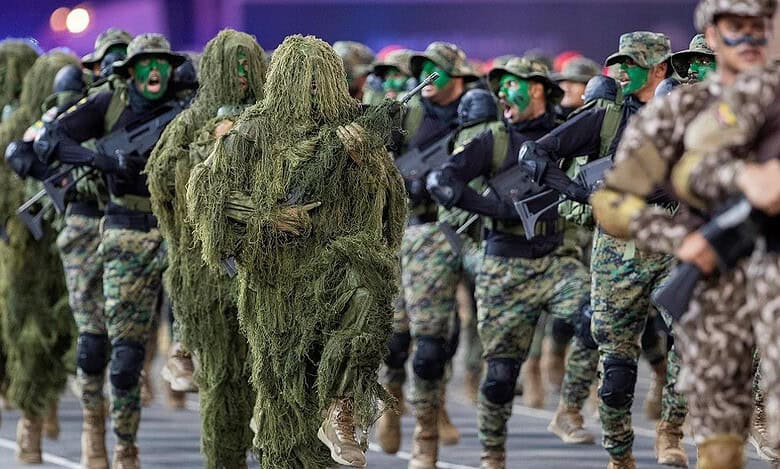 The forces showcased various security drills, specialized and armored vehicles, in addition to helicopters.
