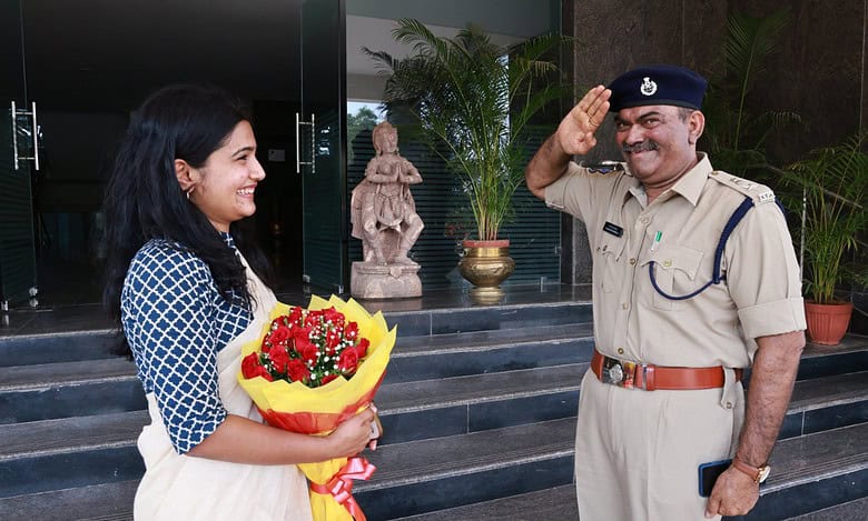 Hyderabad: IPS father salutes UPSC topper daughter, photo viral