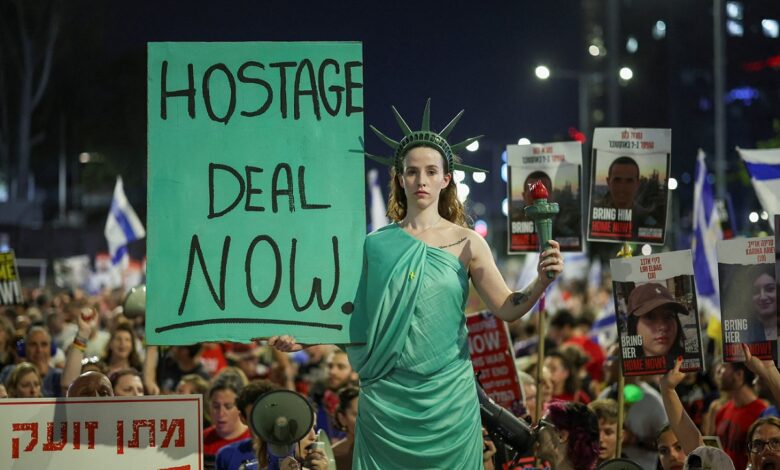 Israel: 120K protesters demand hostage swap deal with Hamas