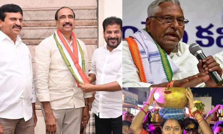 Two-time Jagtial BRS MLA Dr M Sanjay Kumar joins Congress in the presence of Chief Minister A Revanth Reddy and Revenue minister Ponguleti Srinivas Reddy on Monday.